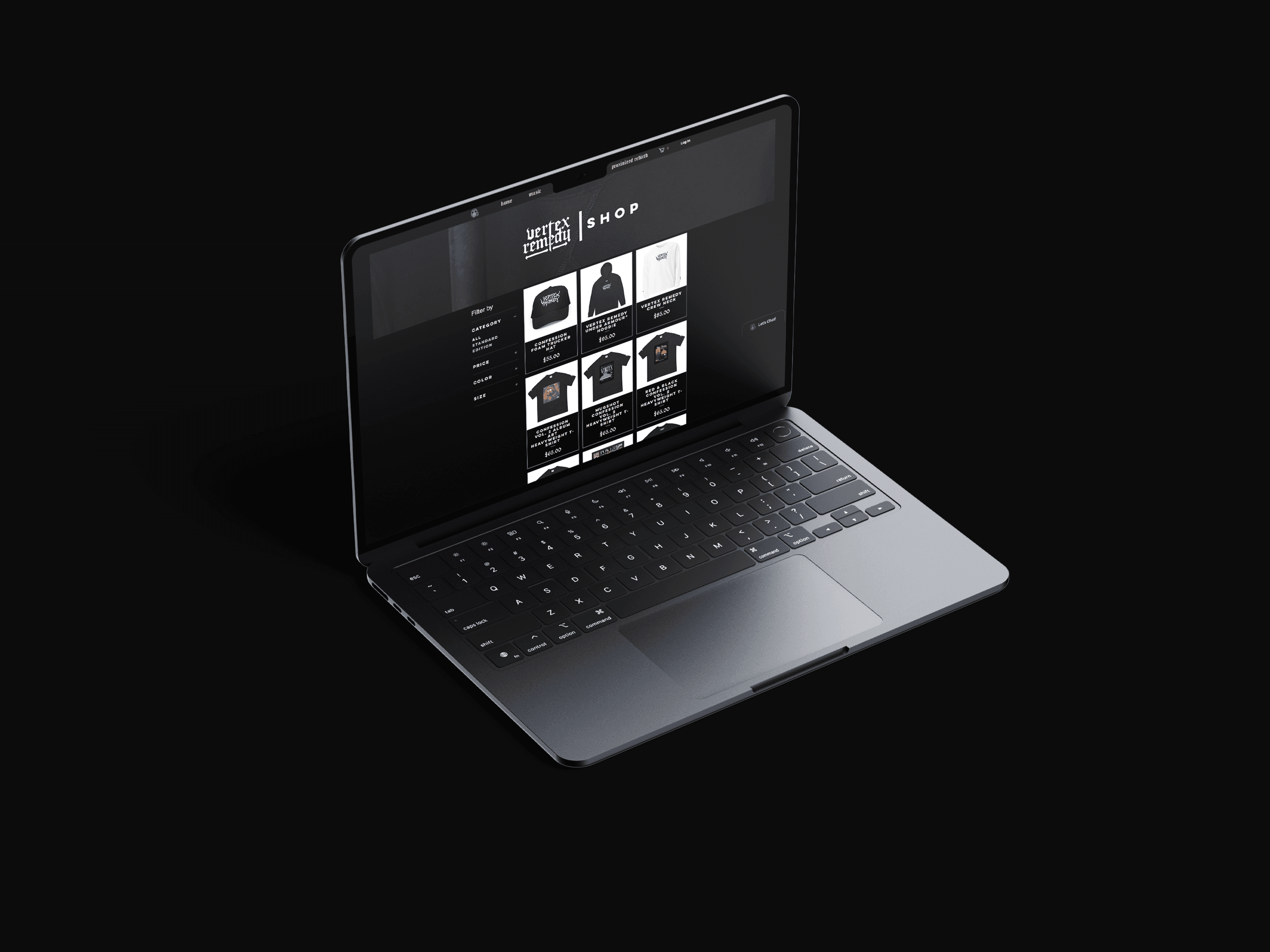 Developed the Vertex Remedy Artist Website with Integrated Merchandising, Boosting Fan Engagement